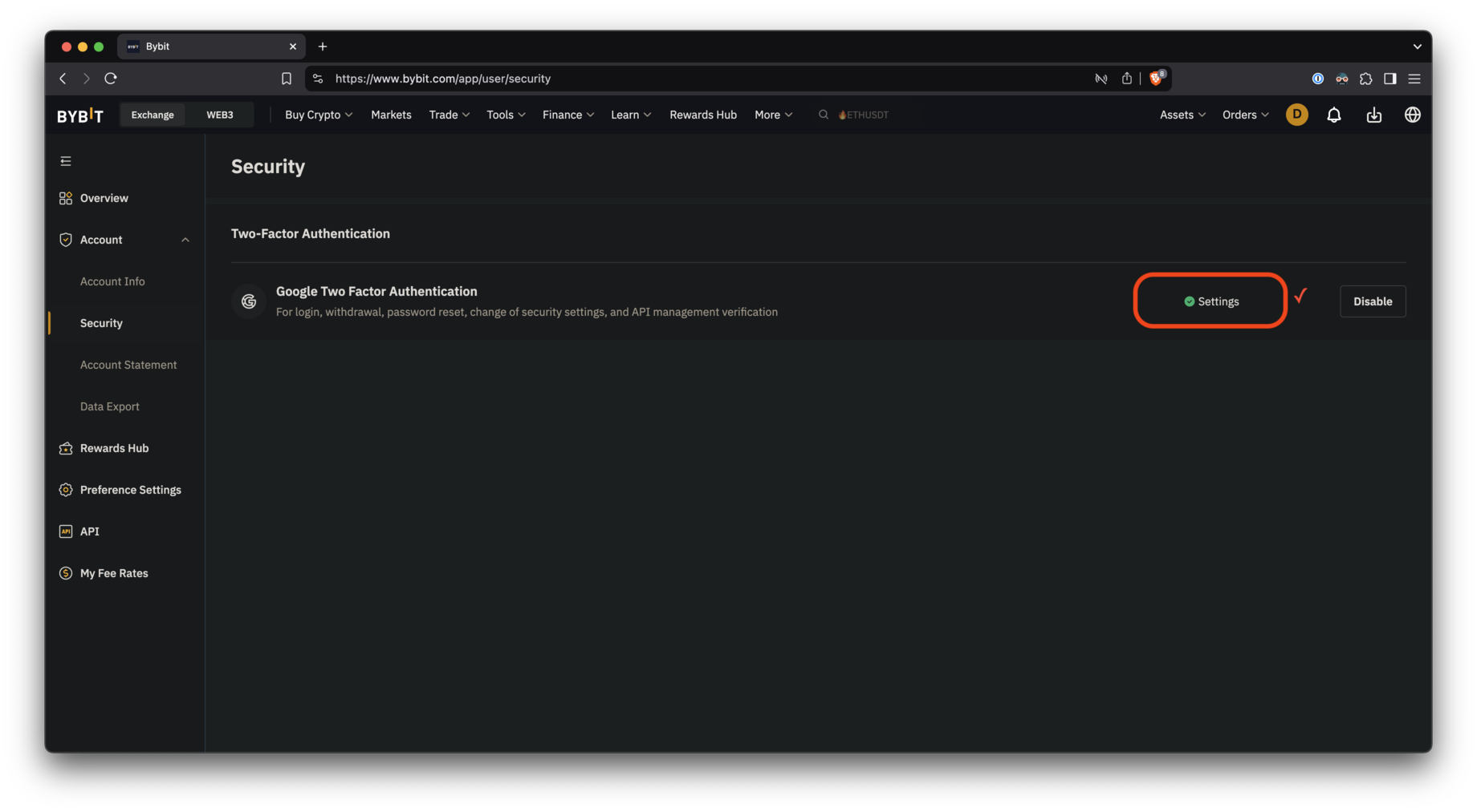 2FA configured
